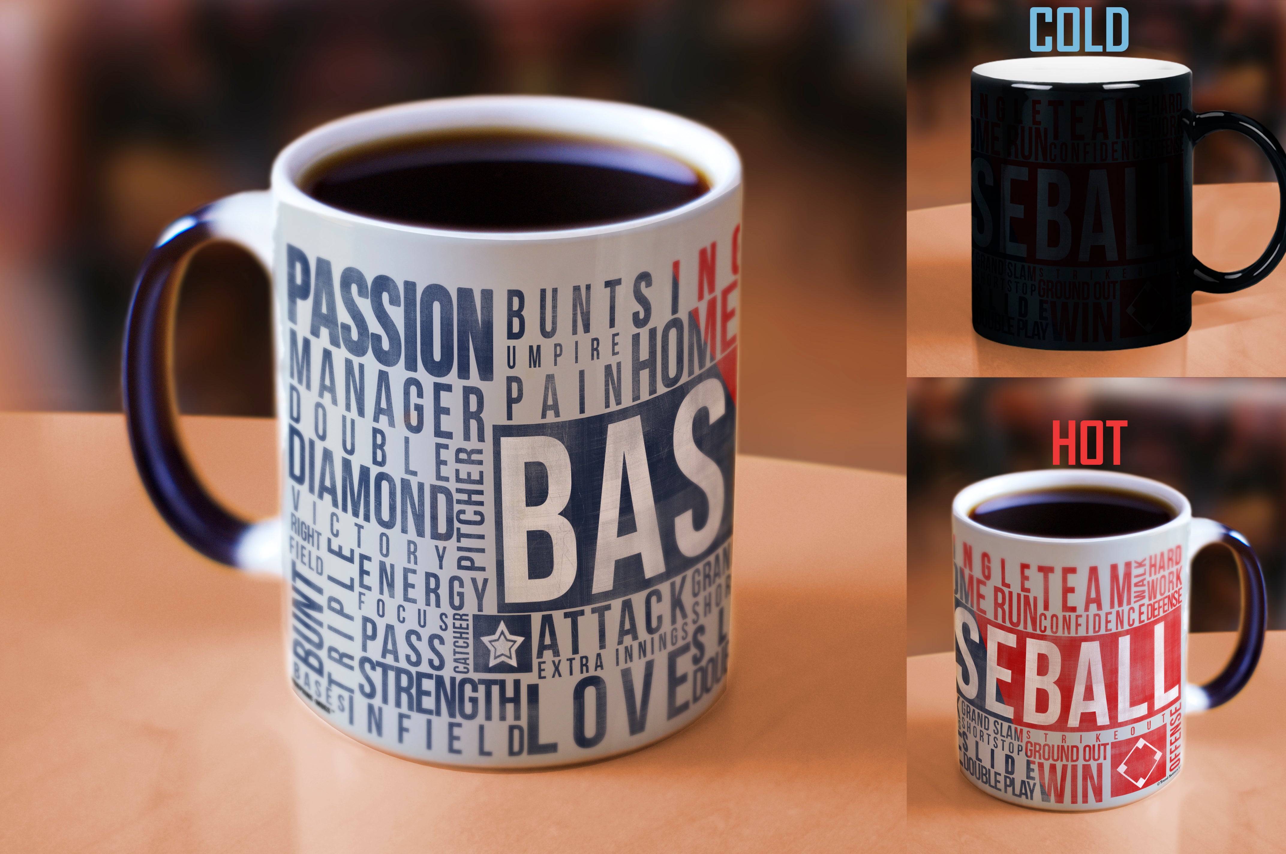Sports Collection (Baseball Words) Morphing Mugs® Heat-Sensitive Mug MMUG442